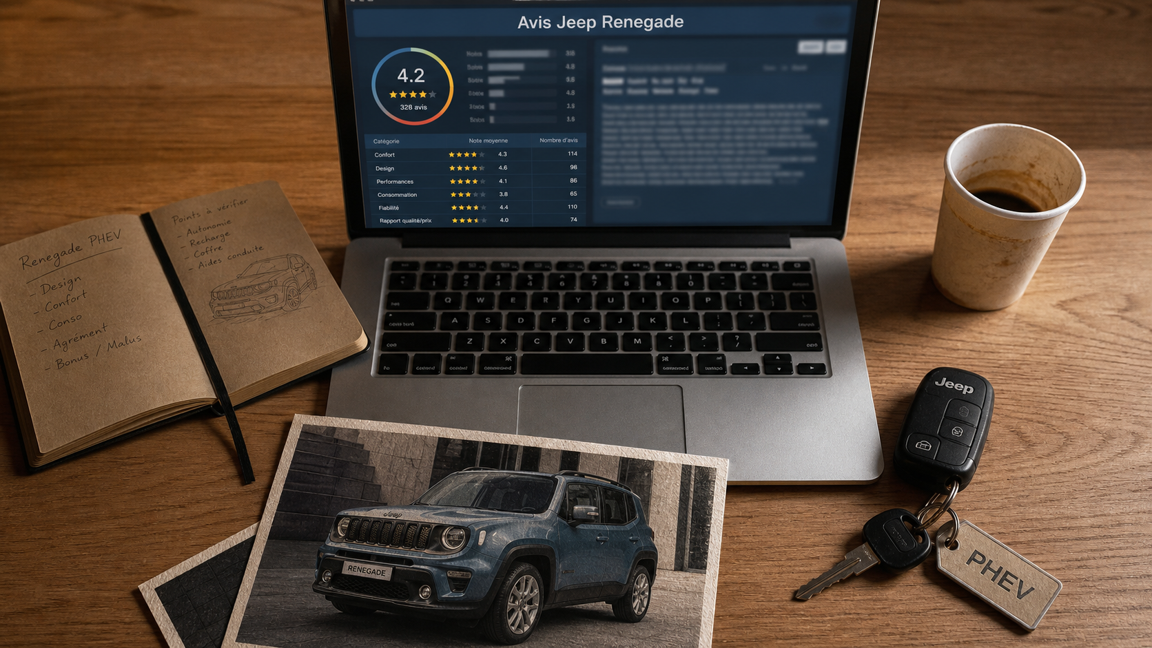 Avis sur Jeep Renegade : fiabilité boîte 9 vitesses et coffre, vue d’écran et maquette SUV