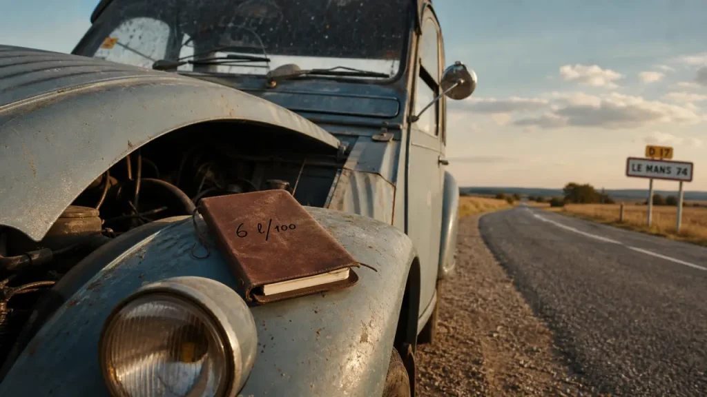 Consommation d’une 2CV : autour de 6 l/100 km sur route, surtout à 75 km/h