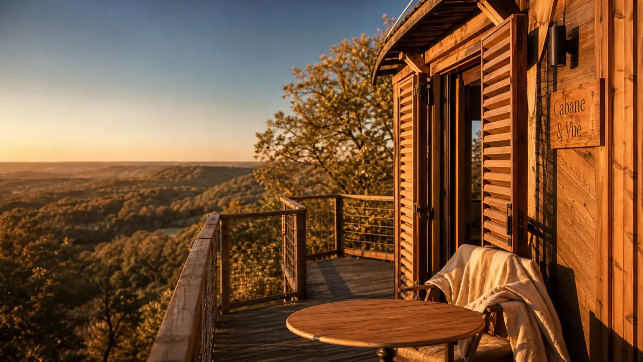Cabane perchée, hotel original en france, vue panoramique