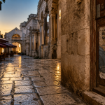 La croatie en une semaine : Split au golden hour, ruelles du palais de Dioclétien