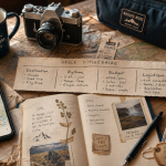Préparer un road trip : carnet, carte et budget pour planifier.