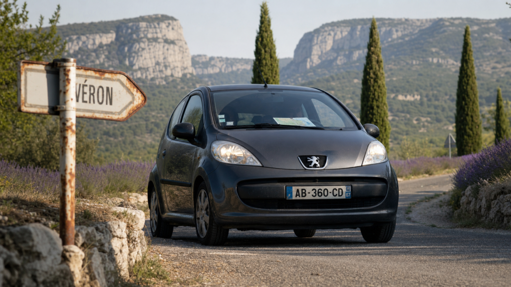 Road trip en France: itinéraires en Provence, voiture sur route