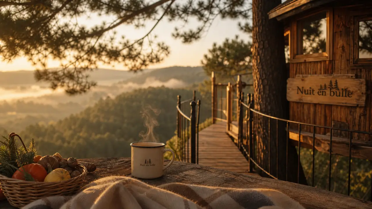 Week end en aquitaine insolite : cabane dans les arbres en Aquitaine, vue golden hour