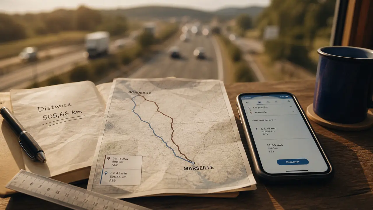 bordeau marseille distance 505,66 km, choix route, train, avion
