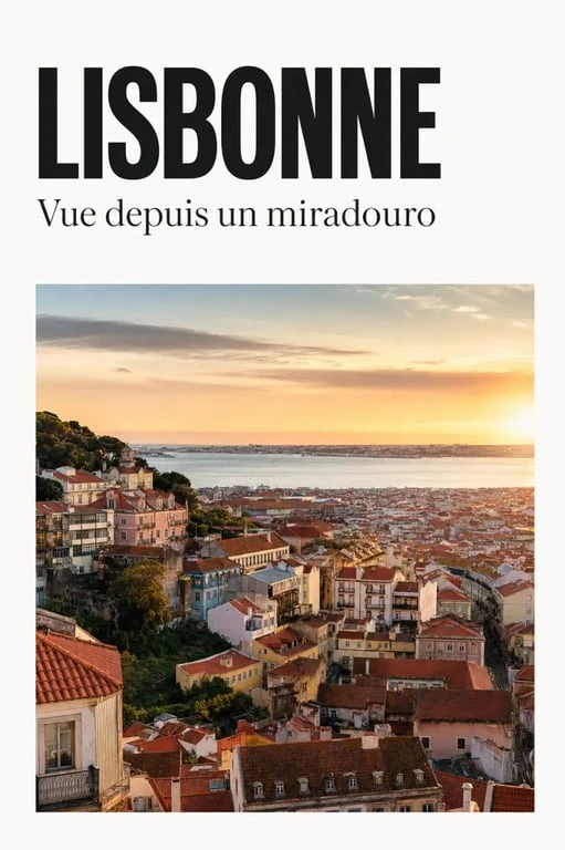 Lisbonne en 4 jours : vue panoramique sur les toits rouges, le tram jaune et le Tage