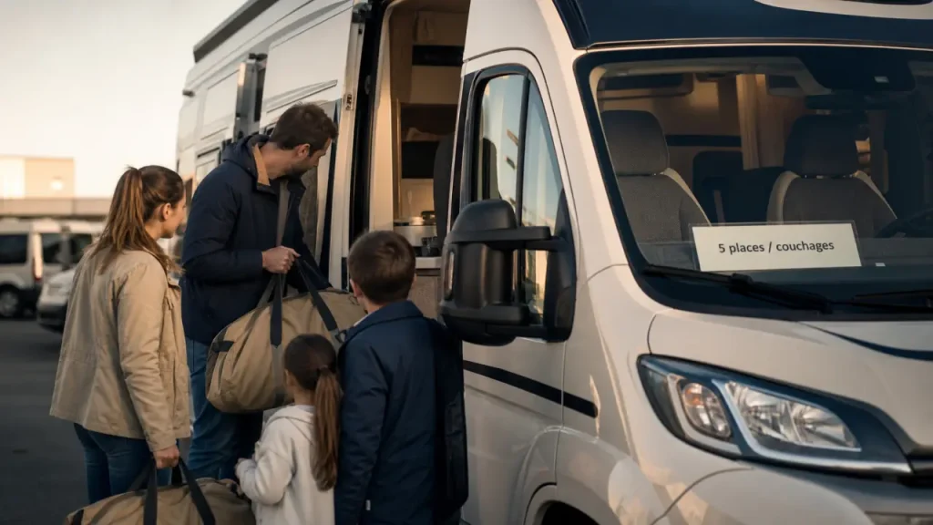 Camping-car 5 places : couchages, assurance et options à vérifier avant de réserver