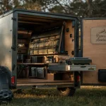 Remorque aménagée pour camping nature : remorques aménagées, kitchenette et couchage