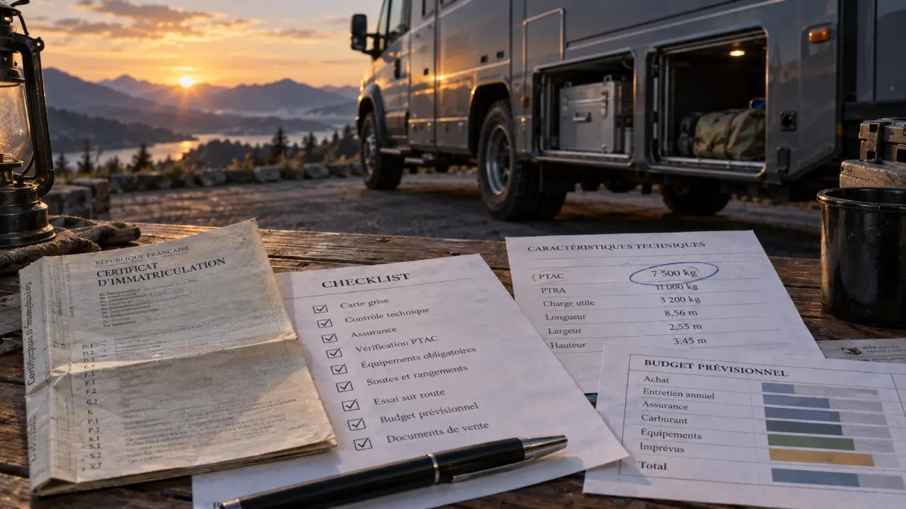 Camping car poids lourds occasion : PTAC et checklist permis avant achat