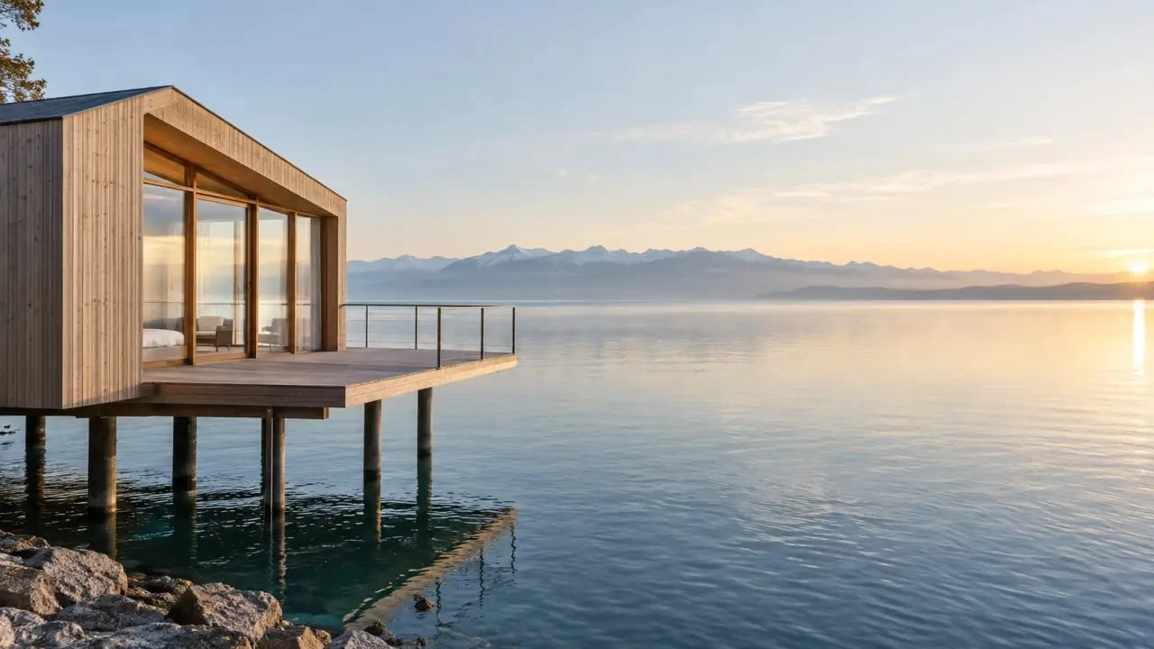 Voyage insolite en Suisse dans un hébergement sur pilotis au bord du lac de Neuchâtel