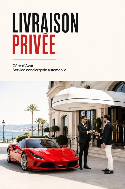 Louer Ferrari devant un hôtel de luxe sur la Côte d’Azur