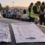 Rassemblement voiture ce week end île de france : affiche horaires sur voiture ancienne