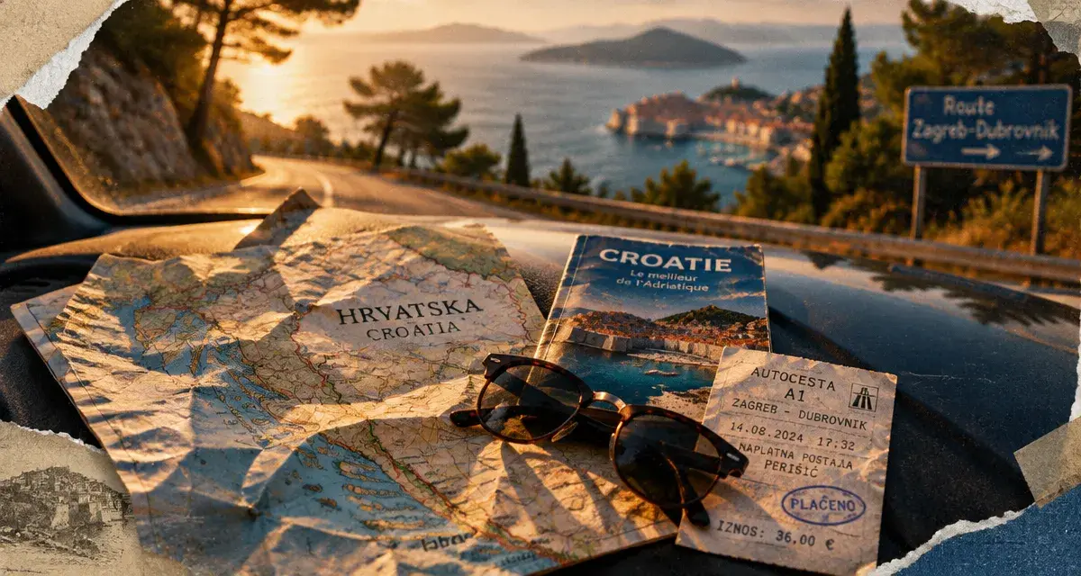Croatie vacances en voiture : carte routière et route Zagreb-Dubrovnik