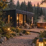 Hébergement insolite belgique : cabane bois avec bain nordique fumant