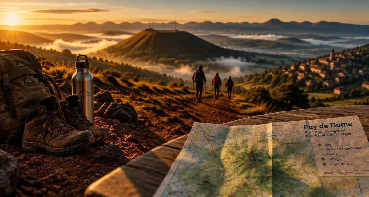 Que faire a auvergne : randonnée vers le Puy de Dôme au golden hour