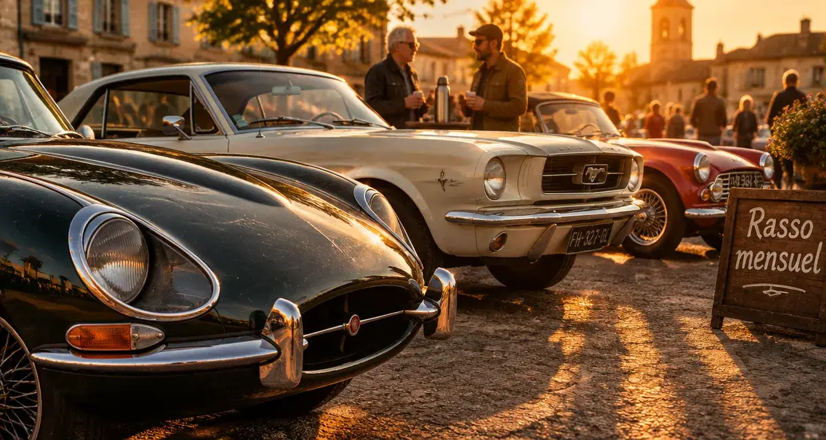 Rassemblement auto : voitures anciennes au rasso mensuel en plein air